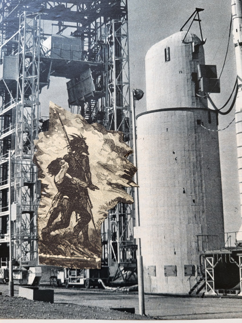 Collage du jour (Fureur aveugle) avec des imprimés&nbsp;recyclés.