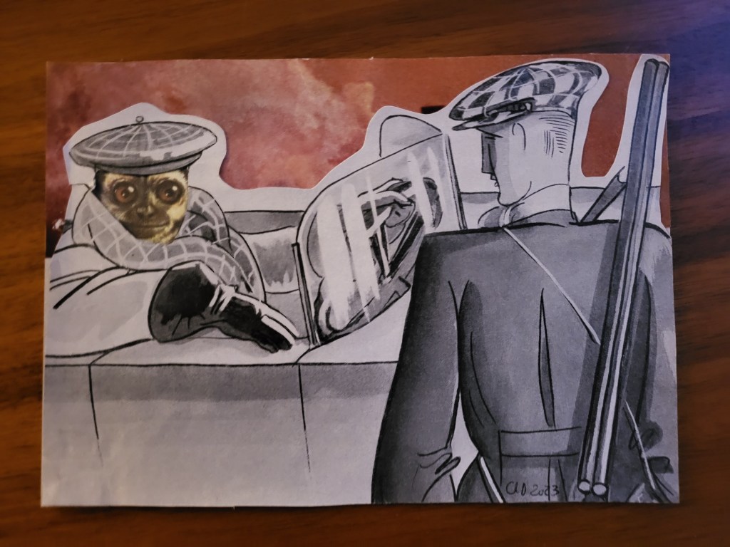 Collage du jour (Maître et Serviteur) avec imprimés&nbsp;recyclés.